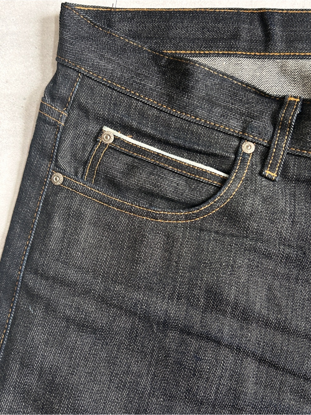 Naked & Famous Super Guy Left Hand Twill Selvedge Jeans Sz 38 Raw Denim - Picture 9 of 16